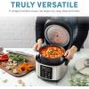 image:imageAroma Housewares 20 Cup Cooked 10 cup uncooked Digital Rice Cooker Slow Cooker Food Steamer SS Exterior ARC150SBBlackProfessional CoreCoat Ceramic
