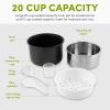 image:imageAroma Housewares 20 Cup Cooked 10 cup uncooked Digital Rice Cooker Slow Cooker Food Steamer SS Exterior ARC150SBBlackSmart Carb