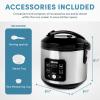 image:imageAroma Housewares Professional Plus ARC5000SB 20 Cup Cooked Digital Rice Cooker Food Steamer Slow Cooker Stainless ExteriorNonstick Pot Silver Black 10cup uncooked20cup cooked4QTCoreCoat Ceramic