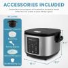 image:imageAroma Housewares Professional Plus ARC5000SB 20 Cup Cooked Digital Rice Cooker Food Steamer Slow Cooker Stainless ExteriorNonstick Pot Silver Black 10cup uncooked20cup cooked4QTProfessional CoreCoat Ceramic