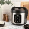 image:imageAroma Housewares Professional Plus ARC5000SB 20 Cup Cooked Digital Rice Cooker Food Steamer Slow Cooker Stainless ExteriorNonstick Pot Silver Black 10cup uncooked20cup cooked4QTSmart Carb