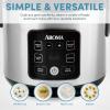 image:imageAroma Housewares Professional Plus ARC5000SB 20 Cup Cooked Digital Rice Cooker Food Steamer Slow Cooker Stainless ExteriorNonstick Pot Silver Black 10cup uncooked20cup cooked4QTCoreCoat Ceramic