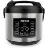 image:imageAroma Housewares Professional Plus ARC5000SB 20 Cup Cooked Digital Rice Cooker Food Steamer Slow Cooker Stainless ExteriorNonstick Pot Silver Black 10cup uncooked20cup cooked4QTBasic