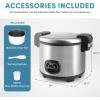 image:imageAroma Housewares 60Cup Cooked 30Cup UNCOOKED Commercial Rice Cooker Stainless Steel Exterior ARC1130S Silver30Cup UNCOOKED