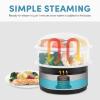 image:imageAROMA 5Qt 2Tier Food Steamer BPAFree Dishwasher Safe AFS188 Black