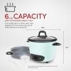 image:imageAROMA Rice Cooker 3Cup Uncooked  6Cup Cooked Small Rice Cooker Oatmeal Cooker Soup Maker Auto Keep Warm 15 Qt White ARC363NG6 Cup Cooked  3 Cup Uncooked  15 Qt