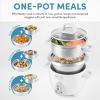 image:imageAroma Housewares 6Cup Cooked yield   12Qt Select Stainless PotStyle Rice Cooker amp Food Steamer OneTouch Operation WhiteRice Cooker