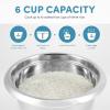 image:imageAroma Housewares 6Cup Cooked yield   12Qt Select Stainless PotStyle Rice Cooker amp Food Steamer OneTouch Operation WhiteRice Cooker