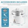 image:imageAroma Housewares 6Cup Cooked yield   12Qt Select Stainless PotStyle Rice Cooker amp Food Steamer OneTouch Operation WhiteRice Cooker