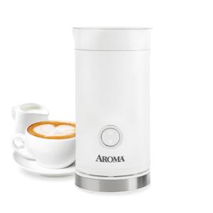 image:imageAROMA 4in1 Cold amp Warm Milk Frother and Steamer with AutoOff OneTouch Controls 200mlWhite