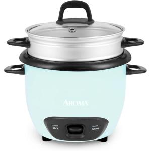 image:imageAROMA Rice Cooker 3Cup Uncooked  6Cup Cooked Small Rice Cooker Oatmeal Cooker Soup Maker Auto Keep Warm 15 Qt White ARC363NG6 Cup Cooked  3 Cup Uncooked  15 Qt