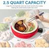 image:imageAROMA Divided Electric Shabu Shabu Hot Pot with PFASFree CeramicCoated Pot 25 Quarts