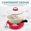 image:imageAROMA Divided Electric Shabu Shabu Hot Pot with PFASFree CeramicCoated Pot 25 Quarts