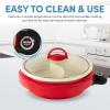 image:imageAROMA Divided Electric Shabu Shabu Hot Pot with PFASFree CeramicCoated Pot 25 Quarts