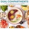 image:imageAROMA Divided Electric Shabu Shabu Hot Pot with PFASFree CeramicCoated Pot 25 Quarts