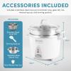 image:imageAroma Housewares 14Cup Cooked  3Qt Select Stainless PotStyle Rice Cooker amp Food Steamer OneTouch Operation Automatic Keep Warm Mode White ARC7571SG