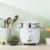 image:imageAroma Housewares 14Cup Cooked  3Qt Select Stainless PotStyle Rice Cooker amp Food Steamer OneTouch Operation Automatic Keep Warm Mode White ARC7571SG