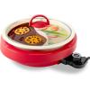 image:imageAROMA Divided Electric Shabu Shabu Hot Pot with PFASFree CeramicCoated Pot 25 Quarts