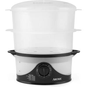 image:imageAroma Housewares 6Qt 2Tier Food Steamer Dishwasher Safe AFS140B Black 6 Liter