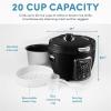 image:imageAroma Professional Touch Glass Lid Food Steamer Slow Cooker Multicooker with 11 Preset Functions Steam Tray Measuring Cup Rice Spatula 20 CookedBlack