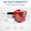 image:imageAroma Professional Touch Glass Lid Food Steamer Slow Cooker Multicooker with 11 Preset Functions Steam Tray Measuring Cup Rice Spatula 20 CookedRed