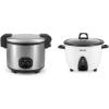 image:imageAroma Housewares 60Cup Cooked 30Cup UNCOOKED Commercial Rice Cooker Stainless Steel Exterior ARC1130S amp ARC360NGP 20Cup PotStyle Rice Cooker amp Food Steamer White