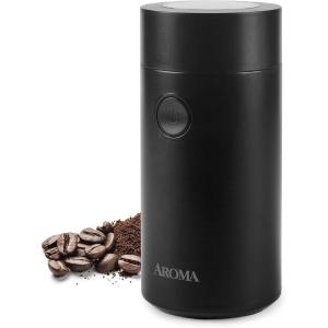image:imageAroma Housewares Mini Coffee Grinder and Electric Herb Grinder with 304 Stainless Steel Grinding Blades and a Premium Clear Lid 40 g