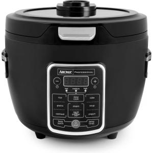 image:imageAroma Professional Touch Glass Lid Food Steamer Slow Cooker Multicooker with 11 Preset Functions Steam Tray Measuring Cup Rice Spatula 20 CookedBlack