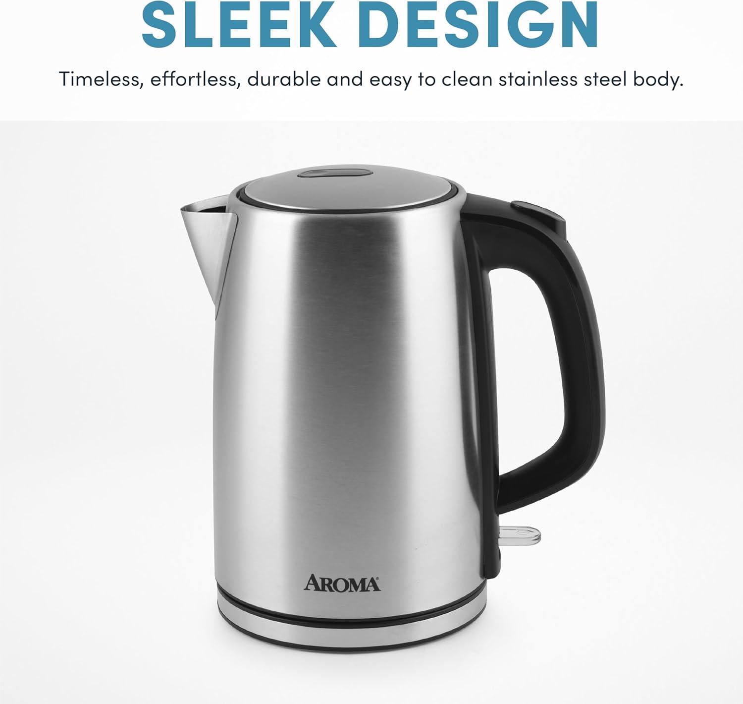 image:image17L  7Cup Stainless Steel Electric Kettle with Cordless Pouring Automatic Keep Warm Mode Powerful amp Quick 1750 Wattage AWK1402SB