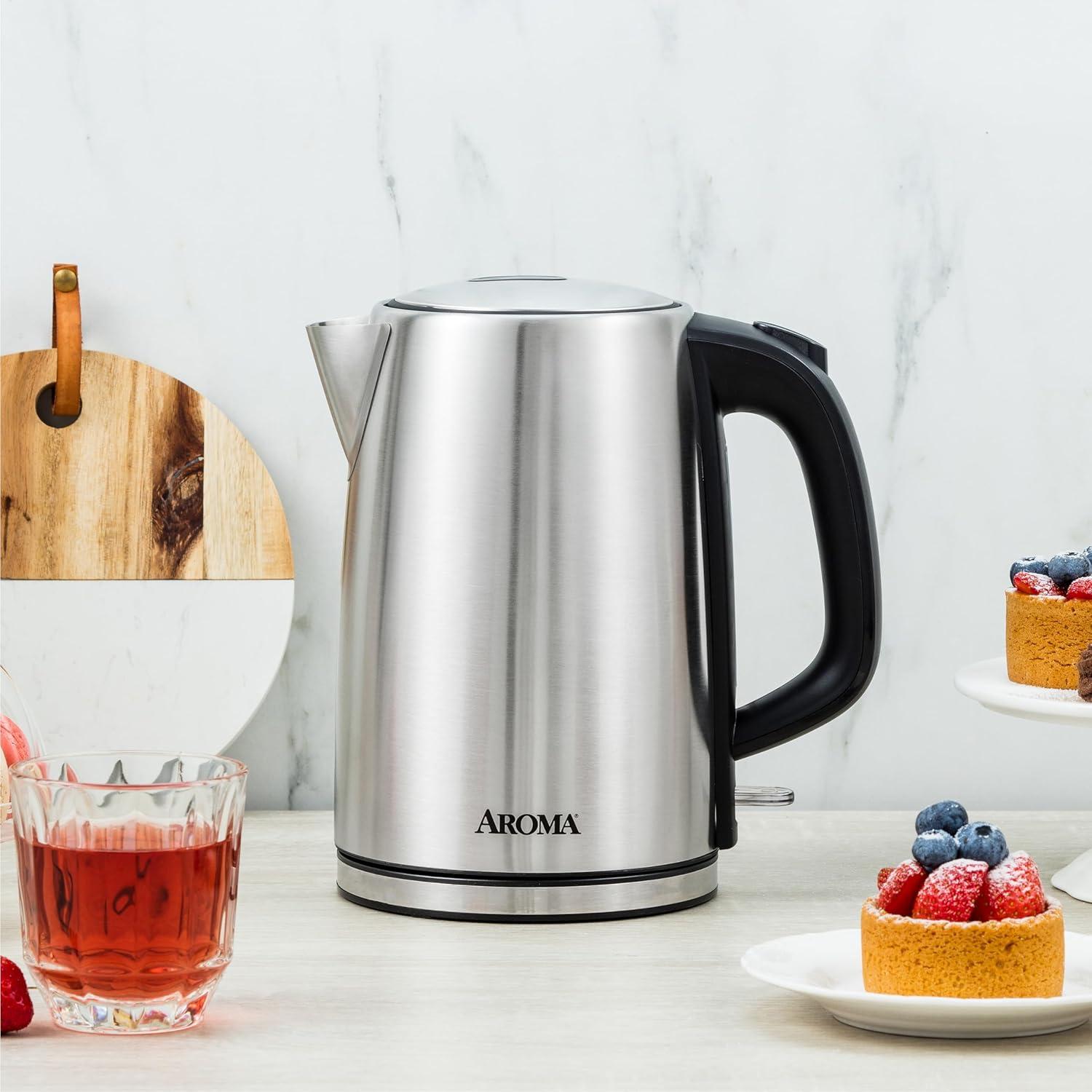 image:image17L  7Cup Stainless Steel Electric Kettle with Cordless Pouring Automatic Keep Warm Mode Powerful amp Quick 1750 Wattage AWK1402SB