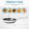 image:imageAROMA 10Inch Stainless Steel amp Nonstick Ceramic Frying Pan with Honeycomb Surface Scratch Protection