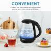 image:imageAROMA 12L  5Cup Glass Electric Kettle with Cordless Pouring TriggerRelease Lid Automatic Shutoff Black AWK151BTransparent Glass