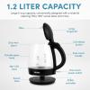 image:imageAROMA 12L  5Cup Glass Electric Kettle with Cordless Pouring TriggerRelease Lid Automatic Shutoff Black AWK151BTransparent Glass