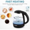 image:imageAROMA 12L  5Cup Glass Electric Kettle with Cordless Pouring TriggerRelease Lid Automatic Shutoff Black AWK151BTransparent Glass