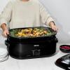 image:imageAROMA 18Qt Roaster Oven with SelfBasting Lid Fits 22lb Turkey Adjustable Temperature Settings Keep Warm Setting Black ART718BBlack