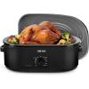 image:imageAROMA 18Qt Roaster Oven with SelfBasting Lid Fits 22lb Turkey Adjustable Temperature Settings Keep Warm Setting Black ART718BBlack