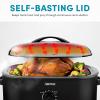 image:imageAROMA 18Qt Roaster Oven with SelfBasting Lid Fits 22lb Turkey Adjustable Temperature Settings Keep Warm Setting Black ART718BBlack