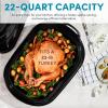 image:imageAROMA 18Qt Roaster Oven with SelfBasting Lid Fits 22lb Turkey Adjustable Temperature Settings Keep Warm Setting Black ART718BBlack