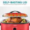 image:imageAROMA 18Qt Roaster Oven with SelfBasting Lid Fits 22lb Turkey Adjustable Temperature Settings Keep Warm Setting Black ART718BRed