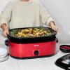image:imageAROMA 18Qt Roaster Oven with SelfBasting Lid Fits 22lb Turkey Adjustable Temperature Settings Keep Warm Setting Black ART718BRed