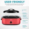 image:imageAROMA 18Qt Roaster Oven with SelfBasting Lid Fits 22lb Turkey Adjustable Temperature Settings Keep Warm Setting Black ART718BRed