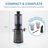 image:imageAROMA Cold Press Juice Machine Slow Masticating Fruit and Vegetable Juicer for Home with Large 4Inch Feeder and Double Pulp FilterGray