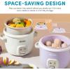 image:imageAROMA CoreCoat Rice Cooker with PopUp Food Steaming Basket 4 Cups Cooked 2 Cups Uncooked 1 QtLilac