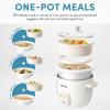 image:imageAROMA CoreCoat Rice Cooker with PopUp Food Steaming Basket 4 Cups Cooked 2 Cups Uncooked 1 QtWhite