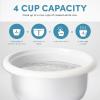 image:imageAROMA CoreCoat Rice Cooker with PopUp Food Steaming Basket 4 Cups Cooked 2 Cups Uncooked 1 QtWhite