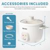 image:imageAROMA CoreCoat Rice Cooker with PopUp Food Steaming Basket 4 Cups Cooked 2 Cups Uncooked 1 QtWhite