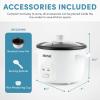 image:imageAROMA Housewares Mini Rice amp Grain Cooker and Egg Cooker Bundle  Cook Rice Grains Soup and Boil Eggs  Includes 4Cup Cooked Rice Cooker ARC302NG and XL 7Egg Capacity Steamer amp Poacher