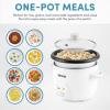 image:imageAROMA Housewares Mini Rice amp Grain Cooker and Egg Cooker Bundle  Cook Rice Grains Soup and Boil Eggs  Includes 4Cup Cooked Rice Cooker ARC302NG and XL 7Egg Capacity Steamer amp Poacher