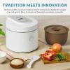 image:imageAROMA Professional Rice Cooker with Purple Clay Cooking Pot 6Cup Uncooked  12Cup Cooked Healthy Grain Multicooker Natural Ceramic 3 Qt White ARC7206P