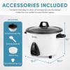 image:imageAROMA Rice Cooker 10Cup Uncooked  20Cup Cooked Steamer Auto Keep Warm Soup Maker Oatmeal Cooker Large Rice Cooker 5 Qt White ARC360NGP10Cup Uncooked